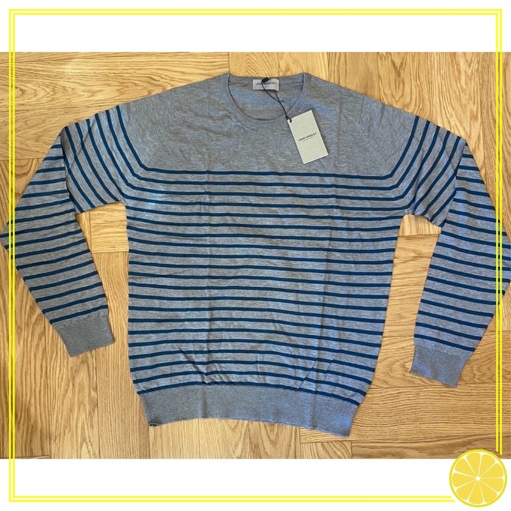 Green Striped Crewneck Sweater
